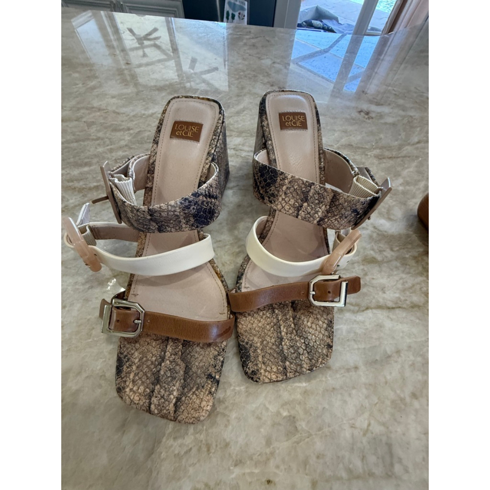 Louise et Cie Brown Snake Print Sandals Size 11